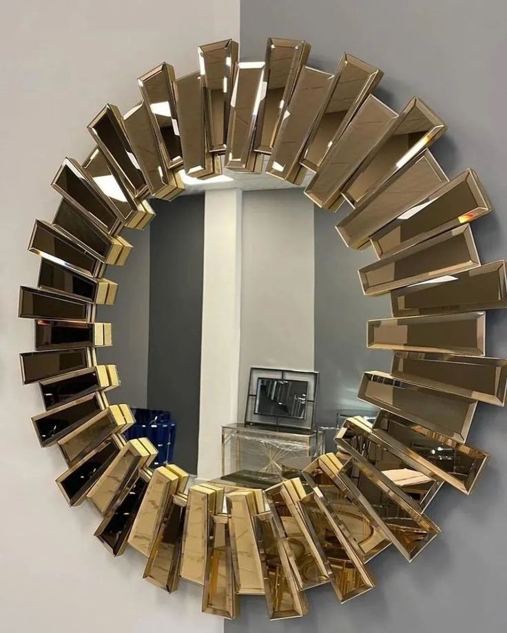 Luxury Gold Sunburst Wall Mirror