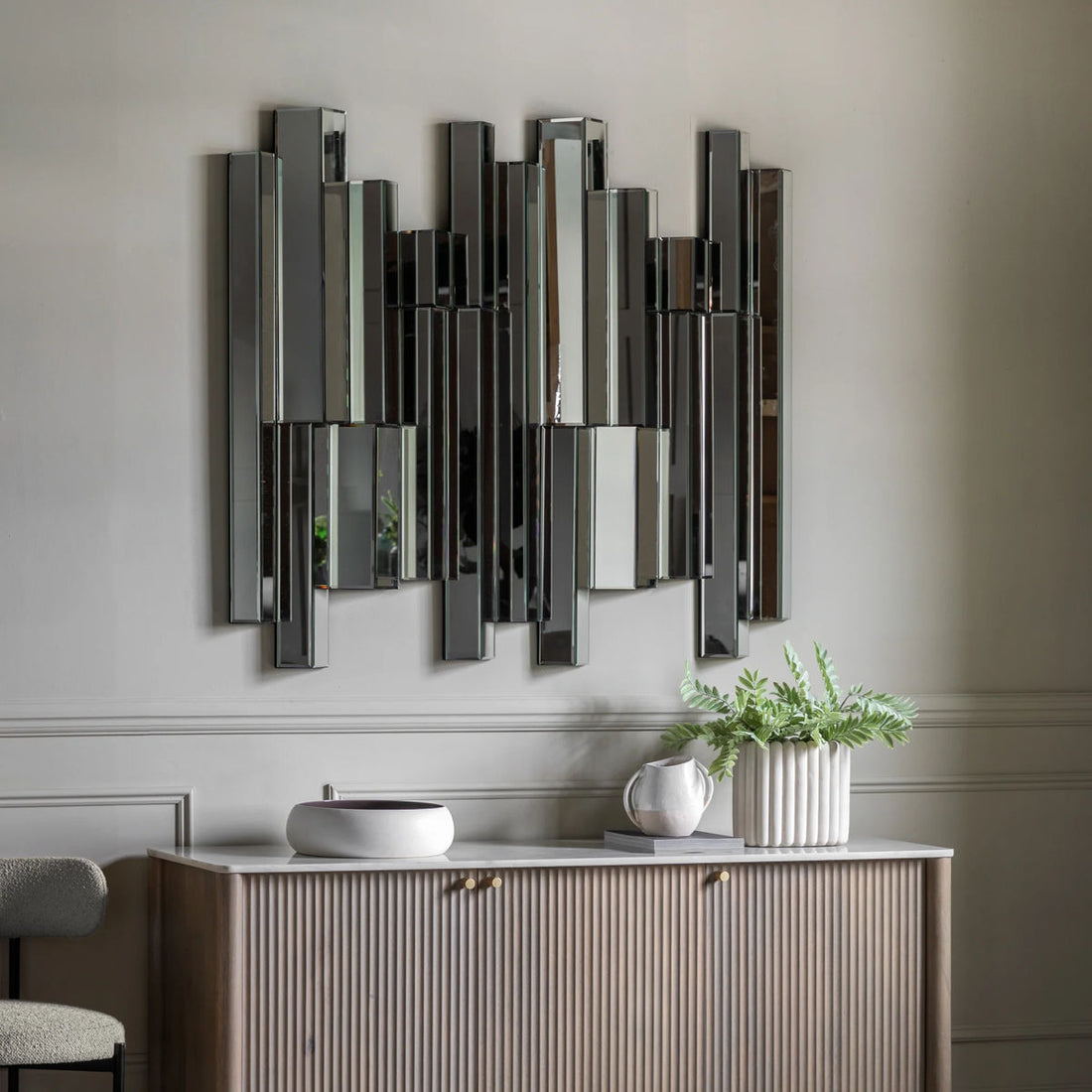 Modern Geometric Beveled Mirror Wall Art