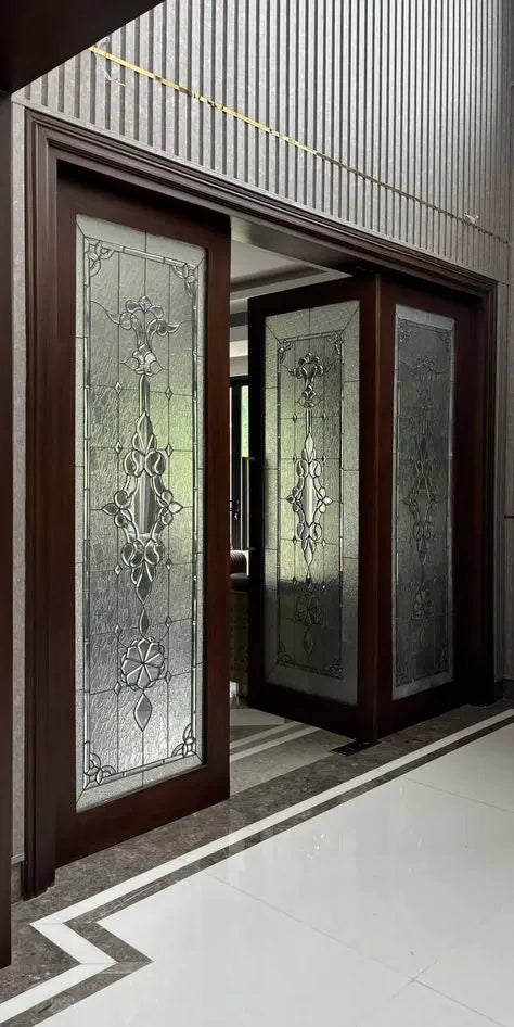 Decorative Stained Glass Wooden Door
