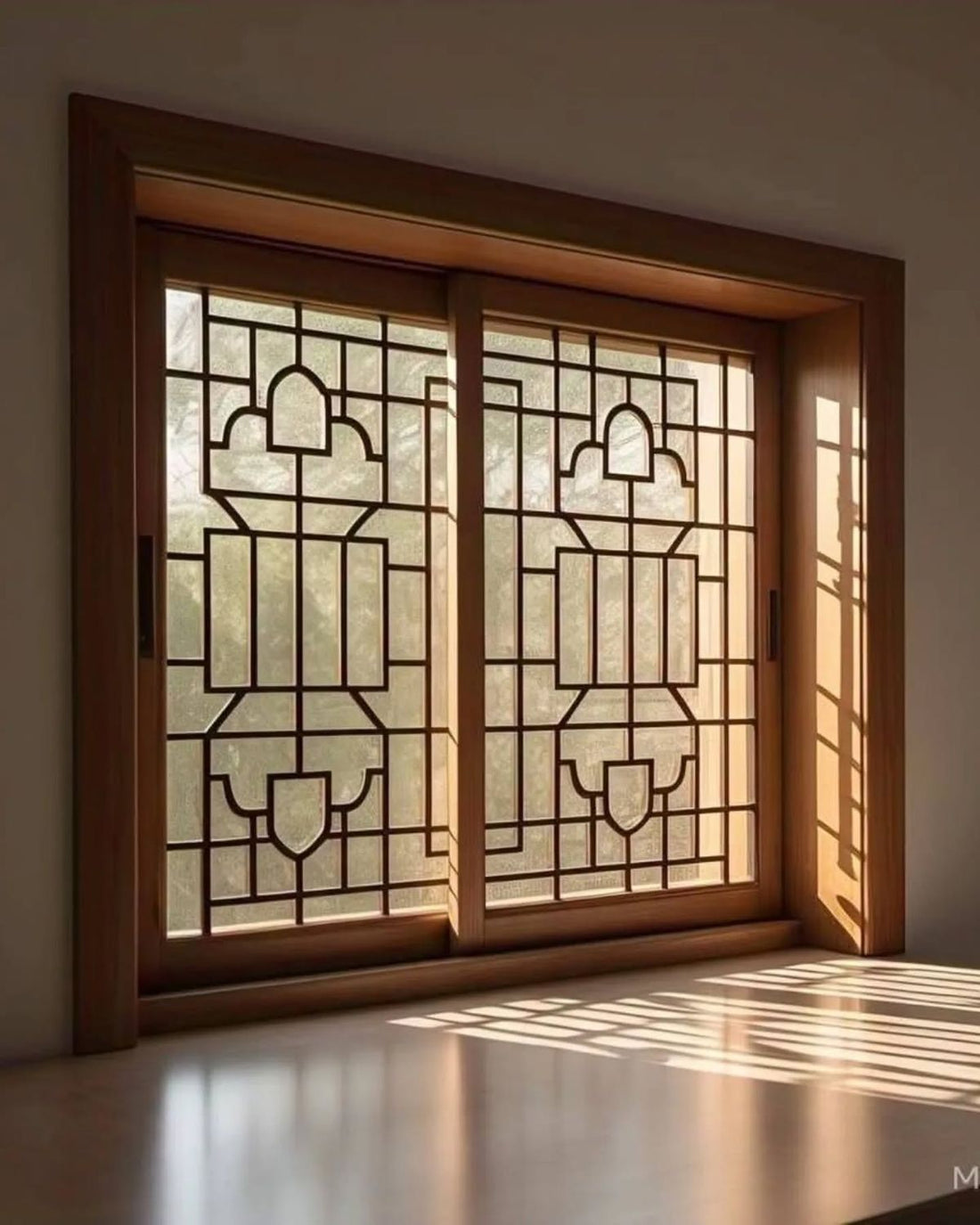 Modern Decorative Metal Window Grill with Geometric Design