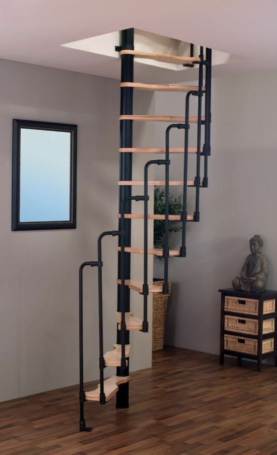 Space-Saving Spiral Loft Staircase with Modern Steel