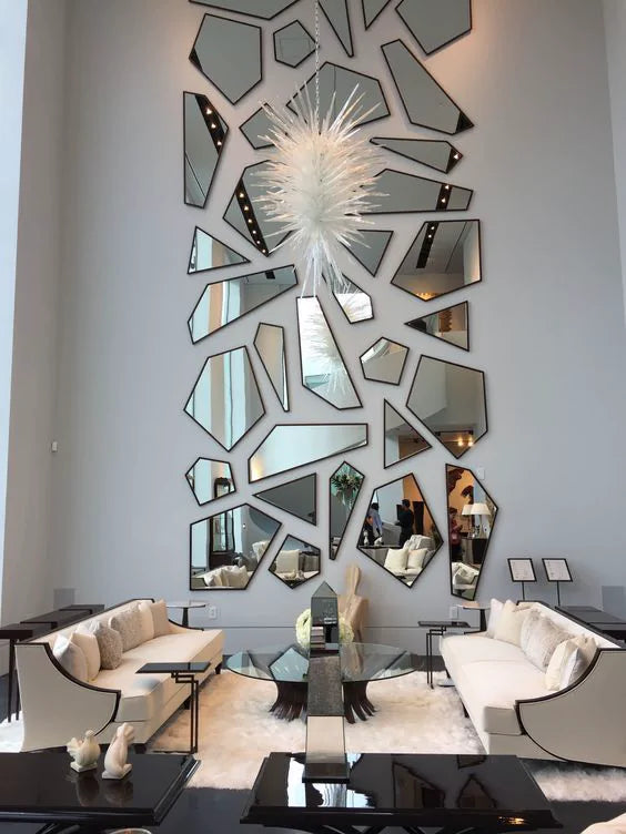 Contemporary Geometric Mirror Wall Installation